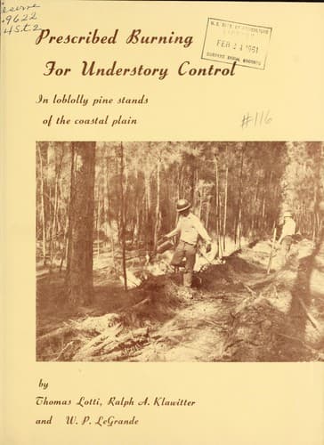 Prescribed burning for understory control