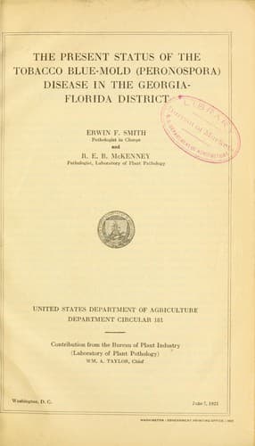 The present status of the tobacco blue-mold (peronospora) disease in the Georgia-Florida district