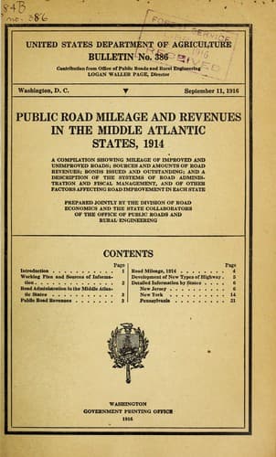 Public road mileage and revenues in the Middle Atlantic States, 1914