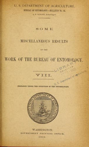 Some miscellaneous results of the work of the Bureau of Entomology, VIII