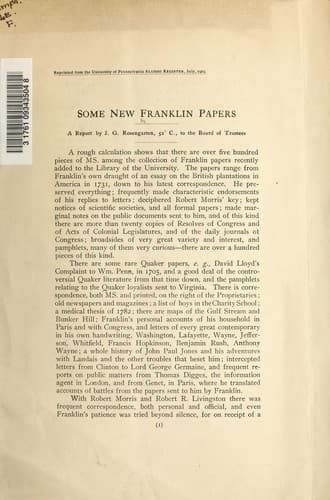 Some new Franklin papers