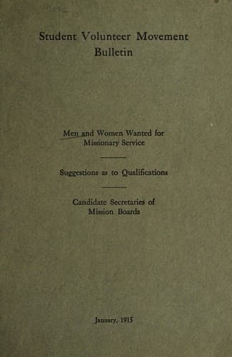 Student volunteer movement bulletin