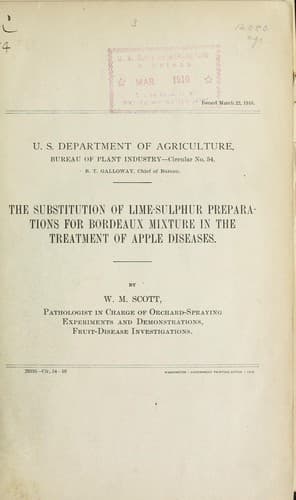 The substitution of lime-sulphur preparations for Bordeaux mixture in the treatment of apple diseases
