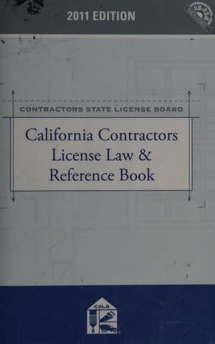 Cover image for California contractors license law & reference book