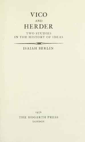 Cover image for Vico and Herder