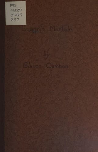 Cover image for Eugenio Montale.