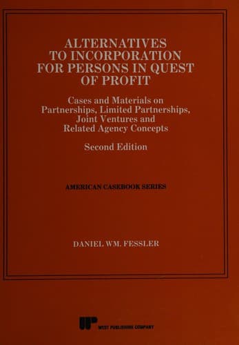 Cover image for Alternatives to incorporation for persons in quest of profit