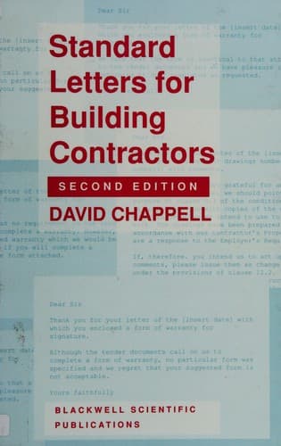 Cover image for Standard letters for building contractors