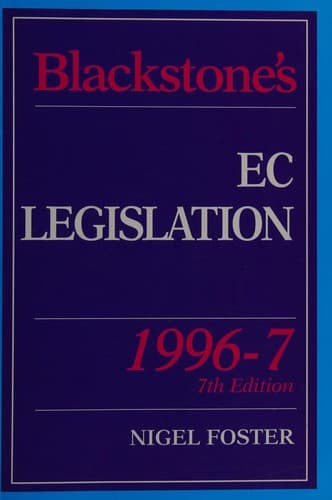 Cover image for Blackstone's EC Legislation (Blackstone's Statute Books)