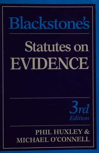 Cover image for Blackstone's statutes on evidence