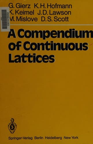 Cover image for A Compendium of continuous lattices