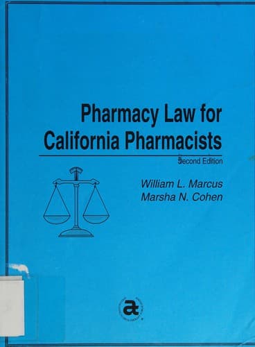 Cover image for Pharmacy law for California pharmacists