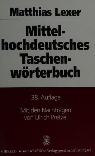 Cover image for Mittelhochdeutsches Taschenwörterbuch