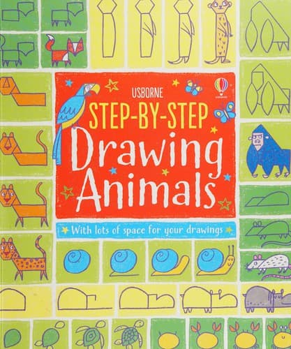 Cover image for Usborne step-by-step drawing animals