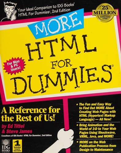 Cover image for More HTML for dummies