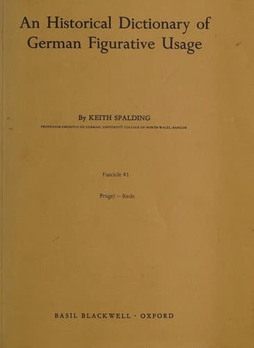 Cover image for An Historical Dictionary of German Figurative Usage