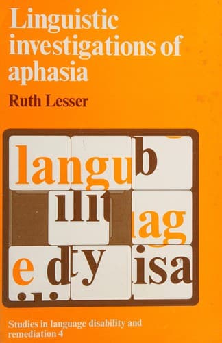 Cover image for Linguistic investigations of aphasia