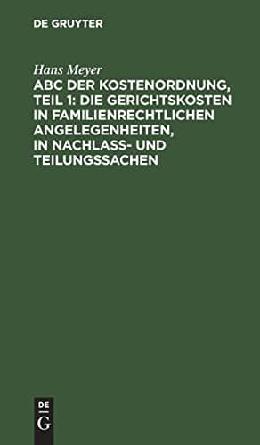 ABC der Kostenordnung, Teil 1