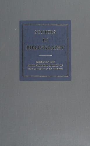 Cover image for Studies in Bibliography