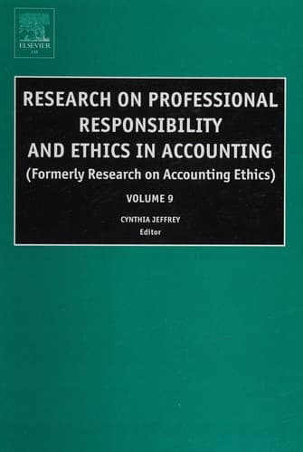 Cover image for Research on professional responsibility and ethics in accounting.