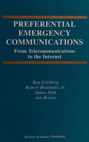 Cover image for Preferential emergency communications