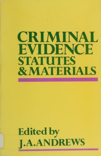 Cover image for Criminal evidence