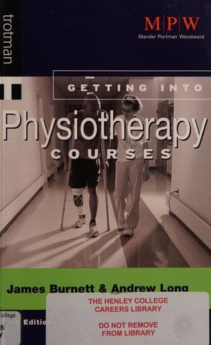Cover image for Getting into physiotherapy courses
