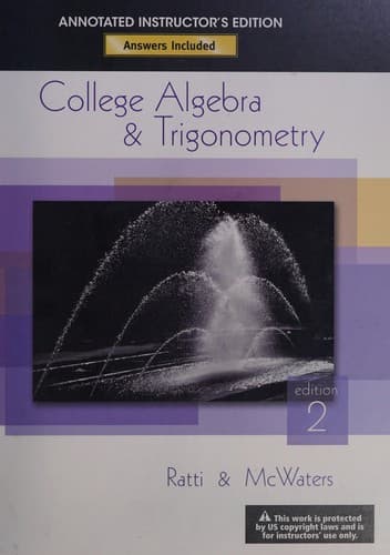 Cover image for College algebra and trigonometry