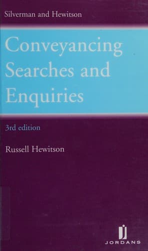 Cover image for Conveyancing searches and enquiries