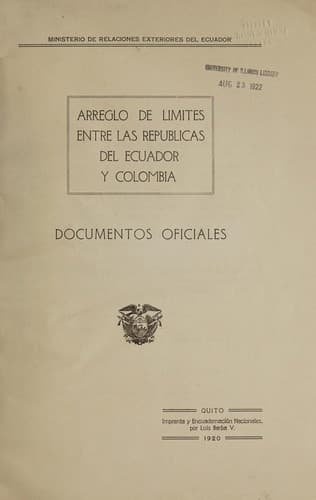 Arreglo de limites entre las republicas del Ecuador y Colombia
