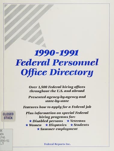 1990-1991 Federal Personnel Office Directory