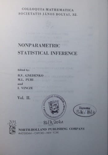Cover image for Nonparametric statistical inference