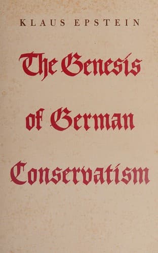 Cover image for The genesis of German conservatism.