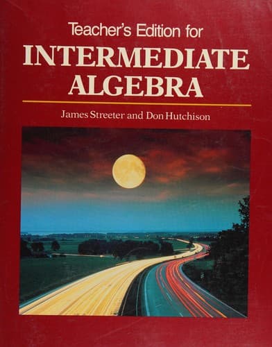 Cover image for Teacher's edition for Intermediate algebra