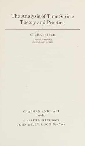 Cover image for The analysis of time series
