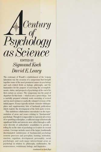 Cover image for A Century of psychology as science
