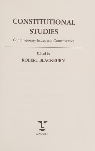 Cover image for Constitutional studies