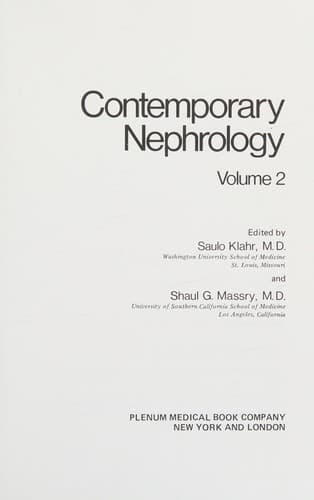 Cover image for Contemporary Nephrology