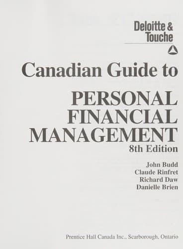 Cover image for Canadian guide to personal financial management