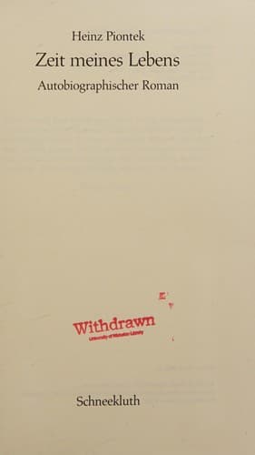 Cover image for Zeit meines Lebens