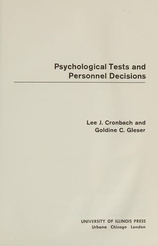 Cover image for Psychological tests and personnel decisions