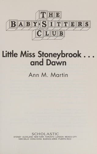 Cover image for Little Miss Stoneybrook...and Dawn