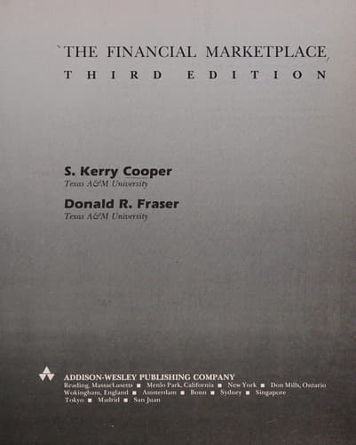 Cover image for The financial marketplace
