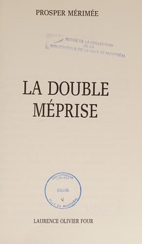 Cover image for La Double méprise