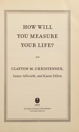 Cover image for How will you measure your life?