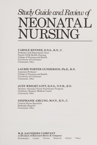 Cover image for Study Guide and Review of Neonatal Nursing
