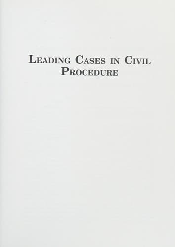 Cover image for Leading cases in civil procedure