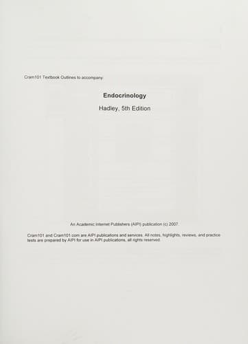 Endocrinology Hadley, 5th edition