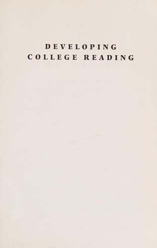Cover image for Developing college reading