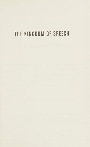 Cover image for The kingdom of speech
